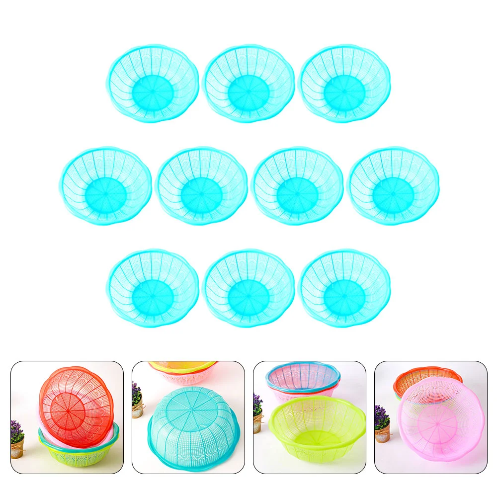 

10 Pcs Plastic Rice Bowl Berry Colander Kitchen Basket Durable Strainer Fruit Vegetable Home Drain Washing
