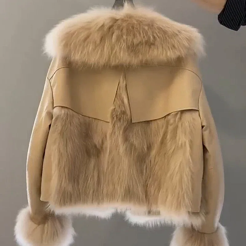 Faux Fox Fur Winter Clothes for Women Fashion 2022 New Elegant Coats Luxury Designer Europe and America Long Sleeves Y2k Jacket