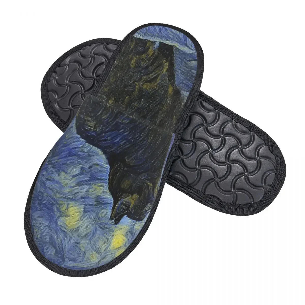 Плюшевые тапочки для мужчин и женщин Шамбала кот в Винсенте Ван Гога