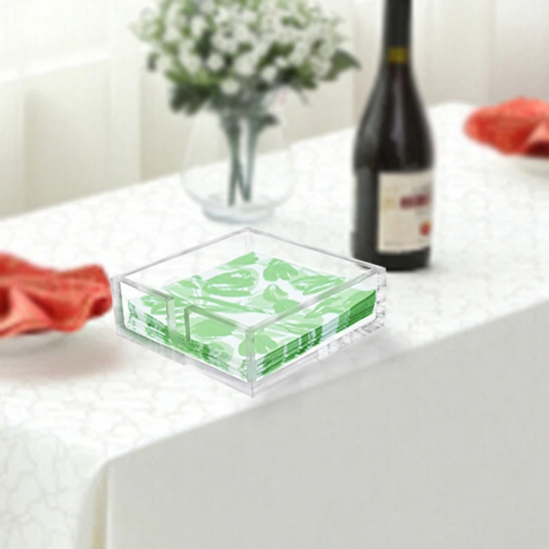 Прозрачный акриловый держатель для салфеток домашний отель коробка полотенец