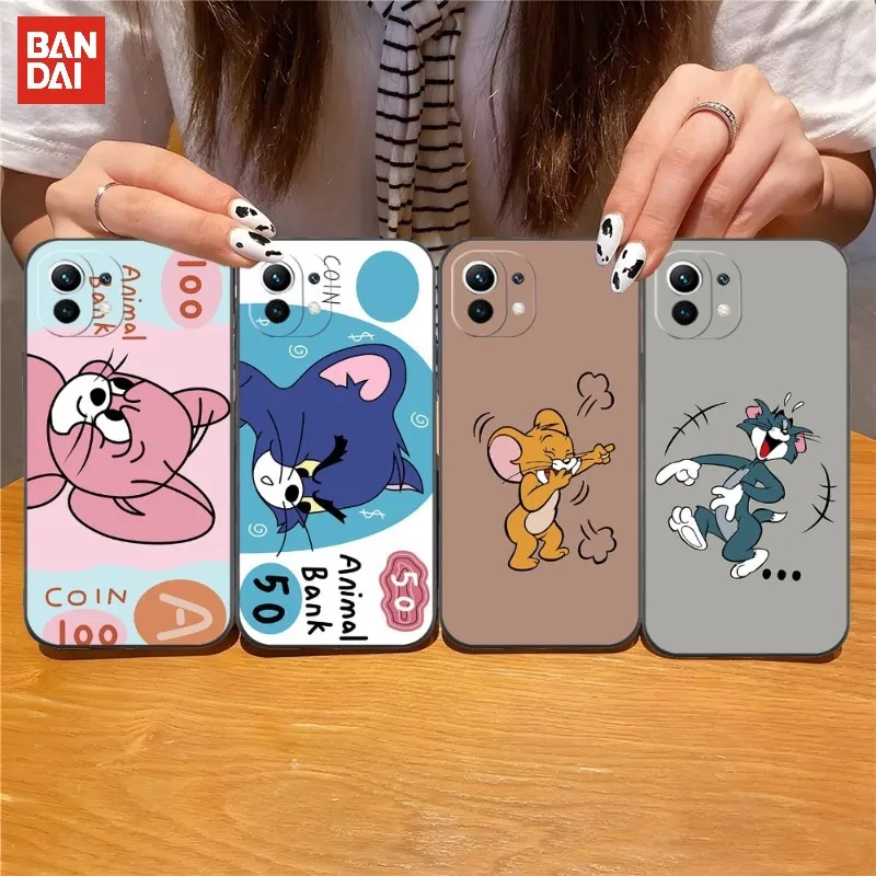 

BANDAI Tom And Jack Phone Case Black Silicone For Iphone 13 Pro Max 11 12 Xr X Xs Mini For 6 6s 7 8 Plus Funda Shell Cover