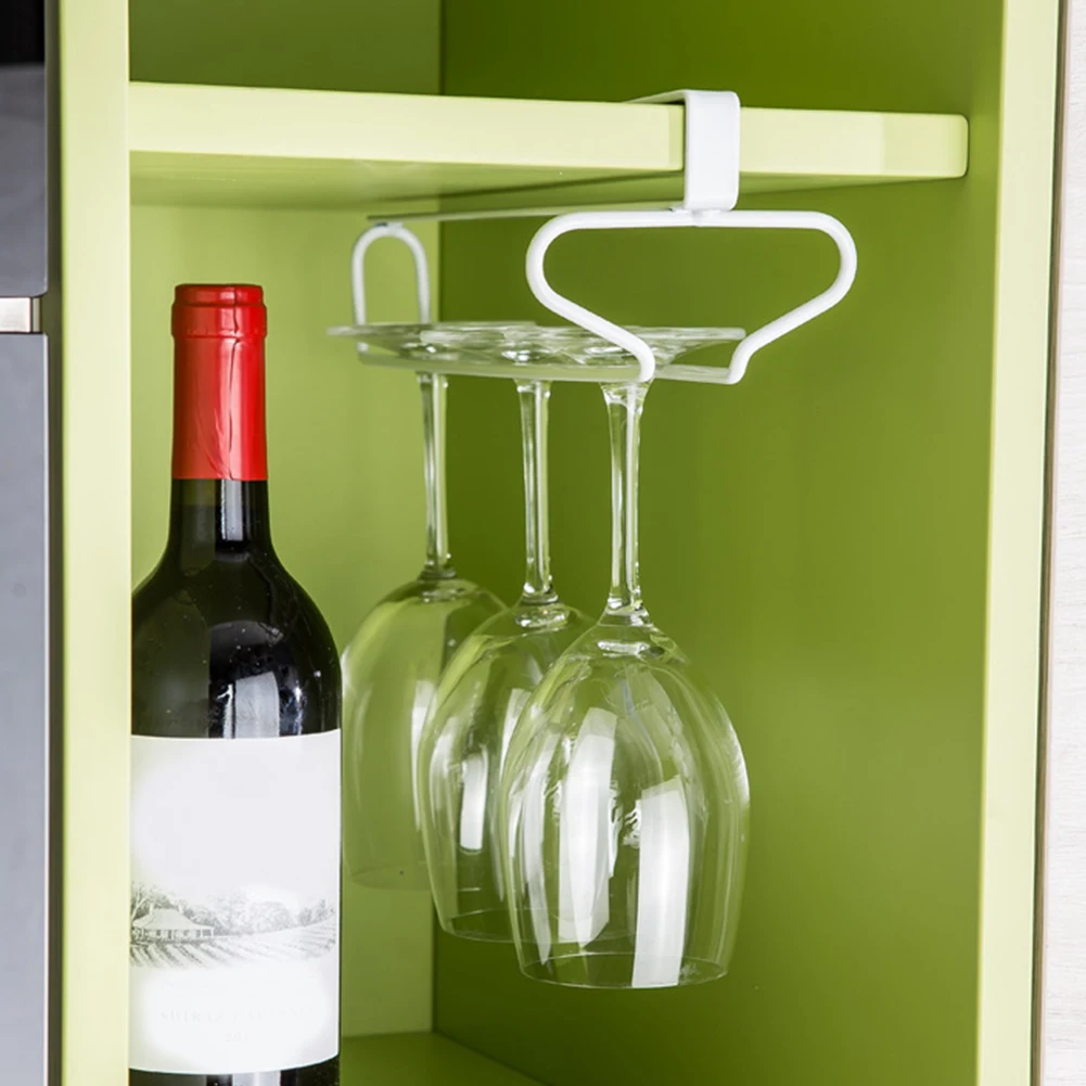 

Барная железная полка для хранения без сверления, кухонная искусственная Новинка, белая подставка под шкаф, держатель для Винных Бокалов