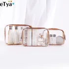 ETya Женская дорожная прозрачная косметичка, органайзер, прозрачные косметички из ПВХ, косметичка для красивых туалетных принадлежностей, сумка для хранения косметики