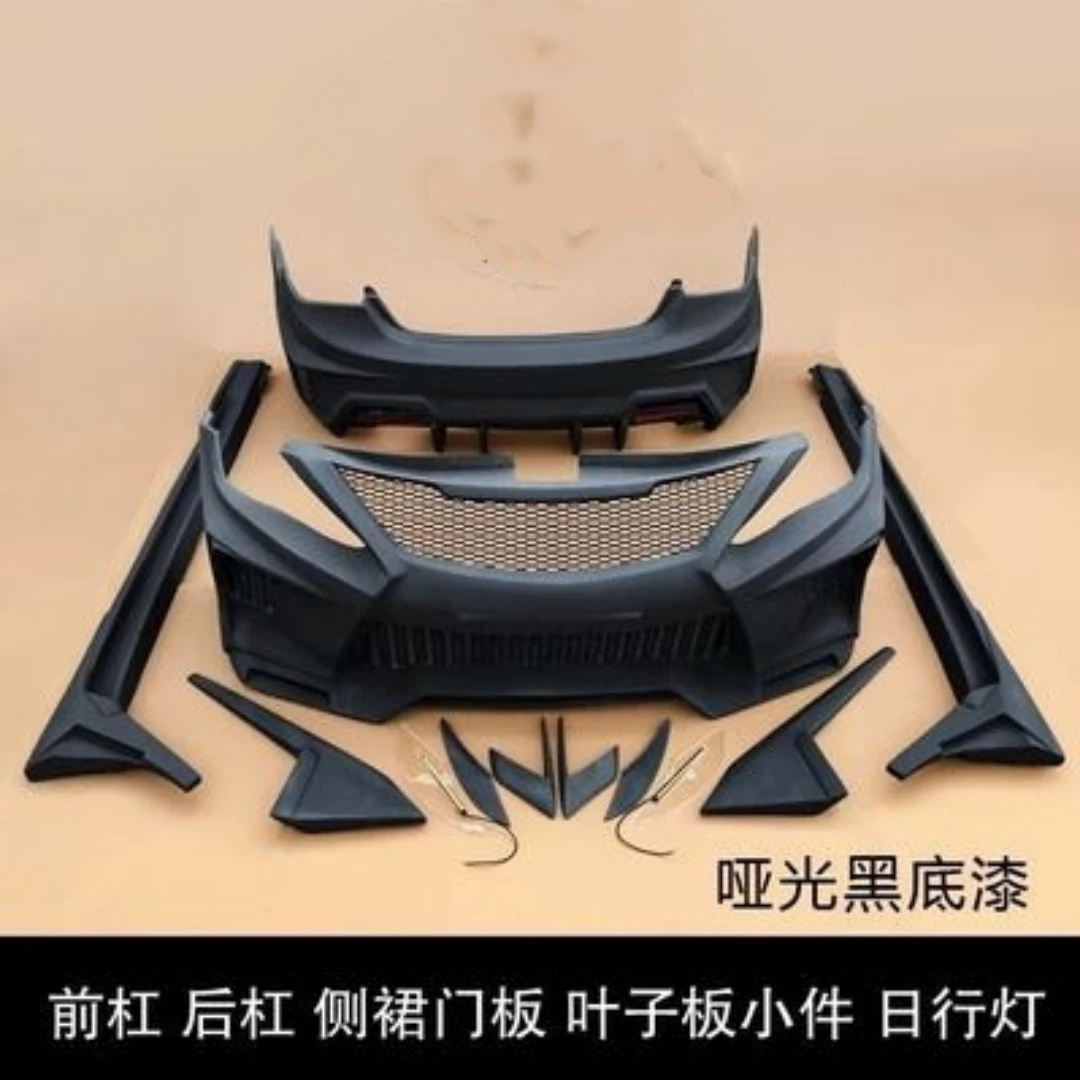 

matte black Body Kit front Rear bumper Grill Mask Assembly for Hyundai Sonata 8 upgrade EX style tail wing side skirt Wind Knife