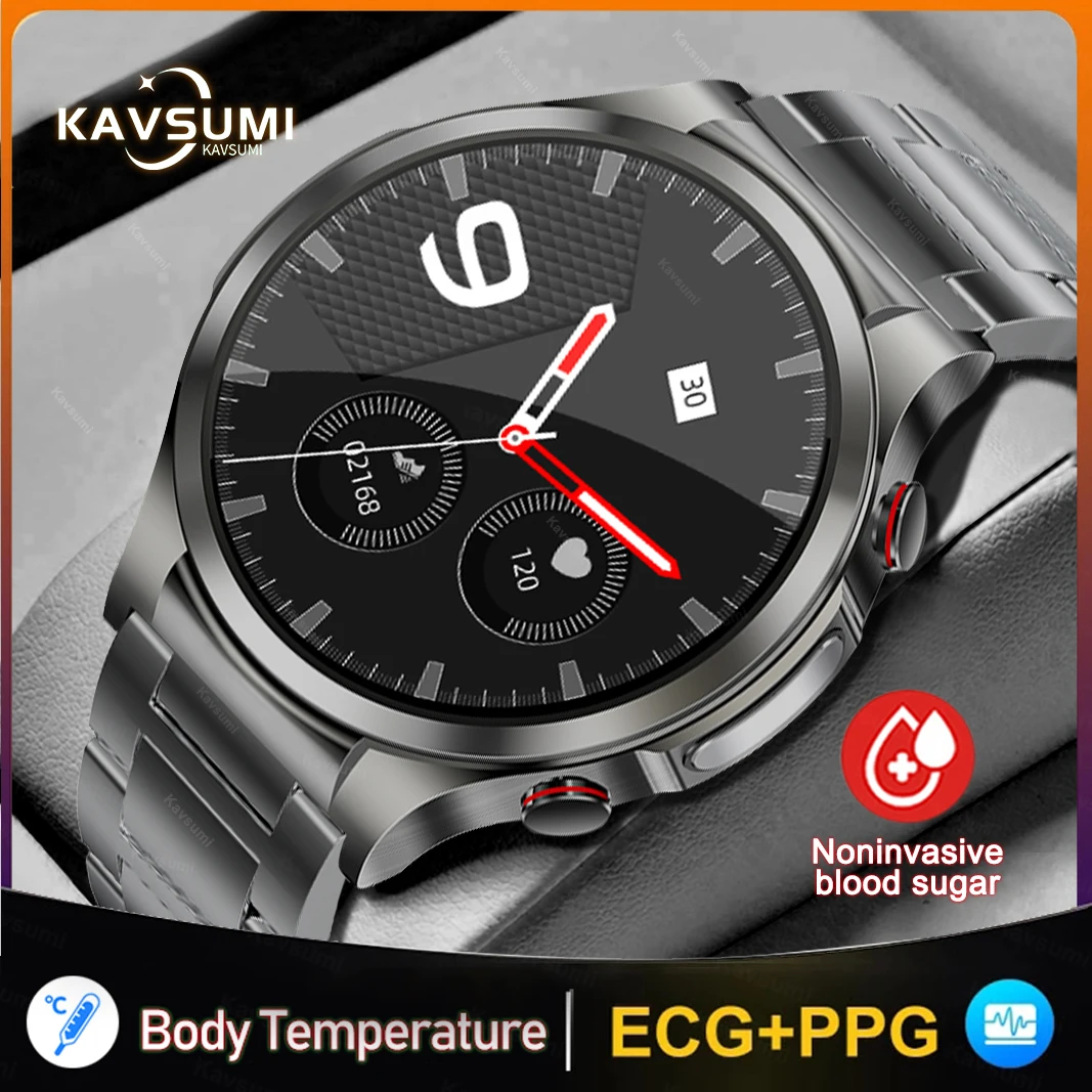 

2023New Noninvasive Blood Sugar ECG+PPG Smart Watch Men Heart Rate Blood Oxygen Health Smartwatch Women Waterproof Sport Watches