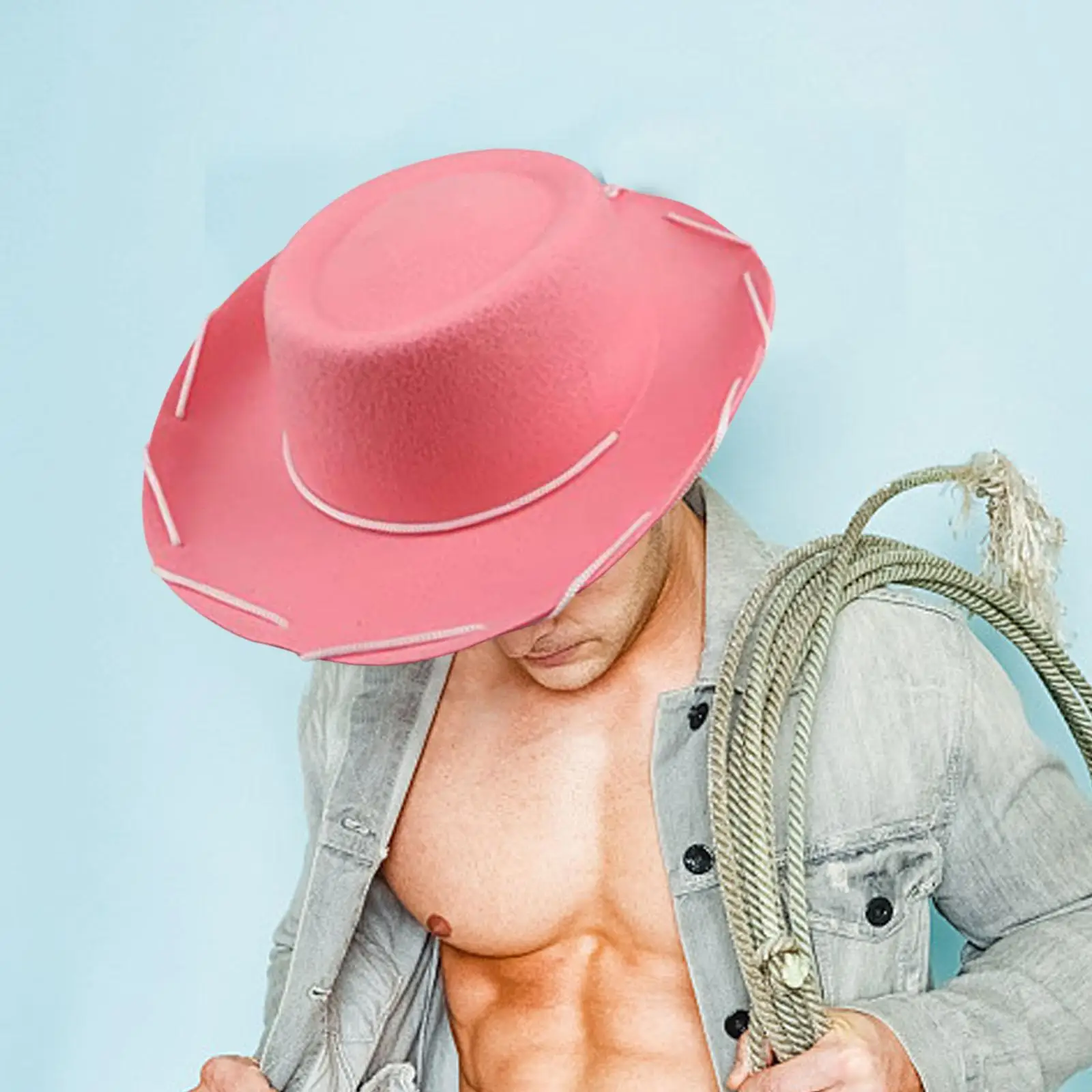 

Cowgirl Hat Costume with Drawstring Cowboy Hat for Women Men Beach Parties
