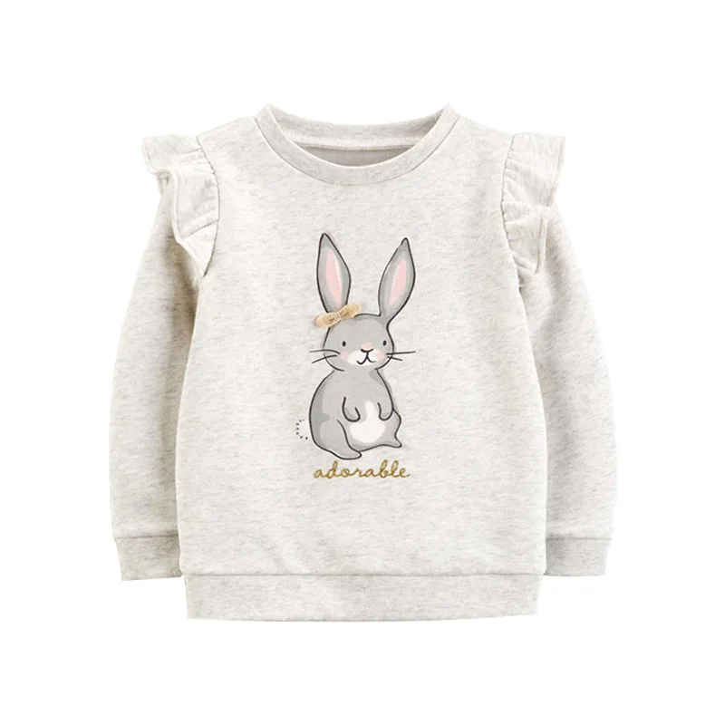 Jumping Meters New Arrival Bunny Sweatshirts For Girls Autumn Spring Clothes Cotton Children's Clothes Hot Selling Sport Shirts