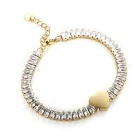 jinhui love heart charm crystal bracelet luxury shiny cubic zirconia chain bracelets stainless steel for women jewelry gift 2022