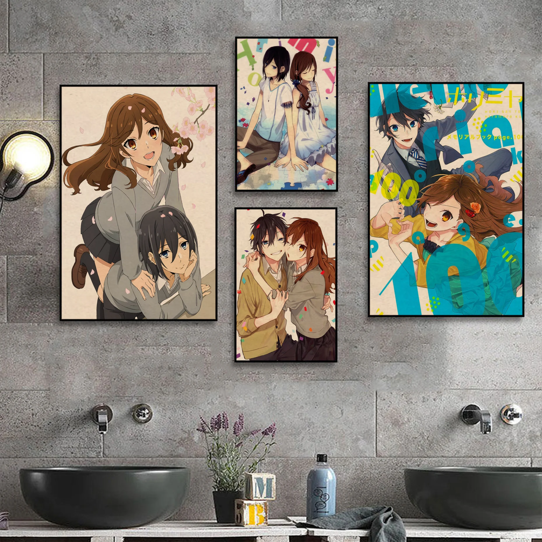 

Horimiya DIY Poster Wall Art Retro Posters For Home Decor Art Wall Stickers