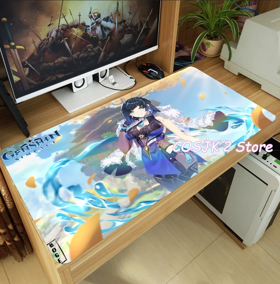 

Game Genshin Impact Yelan Mouse Pad Laptop PC Gaming Computer Desk Keyboard Mat Thicken Antislip Huge Mousepad Playmat Cosplay