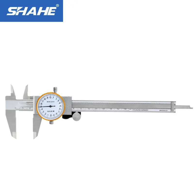 

SHAHE 150mm/200mm/300mm Double Shock Proof 0.02 mm Stainless Steel Vernier Caliper Dial Micrometer Gauge Vernier Caliper
