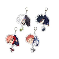 mixed 4pcslot anime jujutsu kaisen gojo satoru keychain figures cosplay key chain ring car keyring accessories gift bag pendant