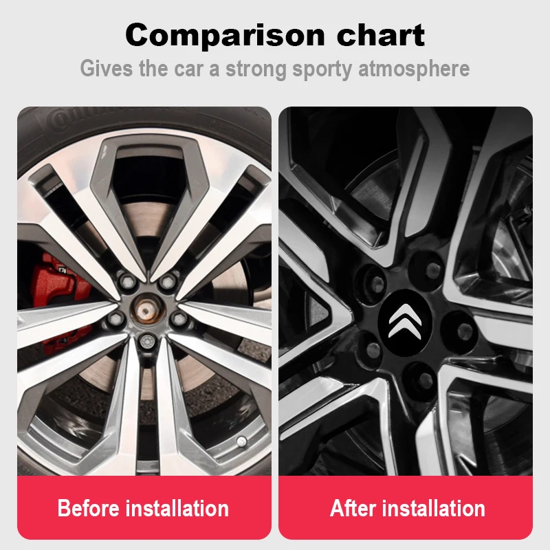 

4PCS Car Emblem Hub Center Cover Badge Stickers For Citroen C4 C5 C3 Picasso Xsara Berlingo Saxo C2 C1 C4L DS3 Xantia DS4 C8 VTS