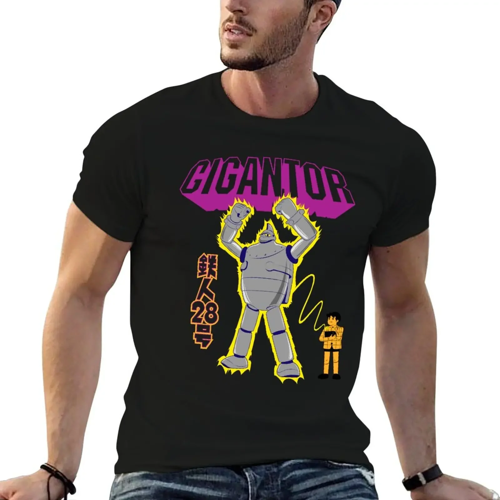 Фото Майка Gigantor, camisa vintage de anime, camisas de aflicción, топы Lindos, топы de verano, Camiseta de algodón para hombre №1