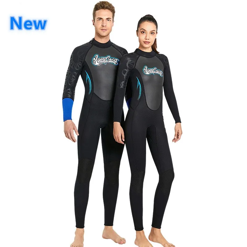 Men's Women's New Multi-Style Stretch Jumpsuit Wetsuit Long Sleeve Thermal Surf Suit Scuba Fishing 3mm Neoprene UPF50+ Swimsuit