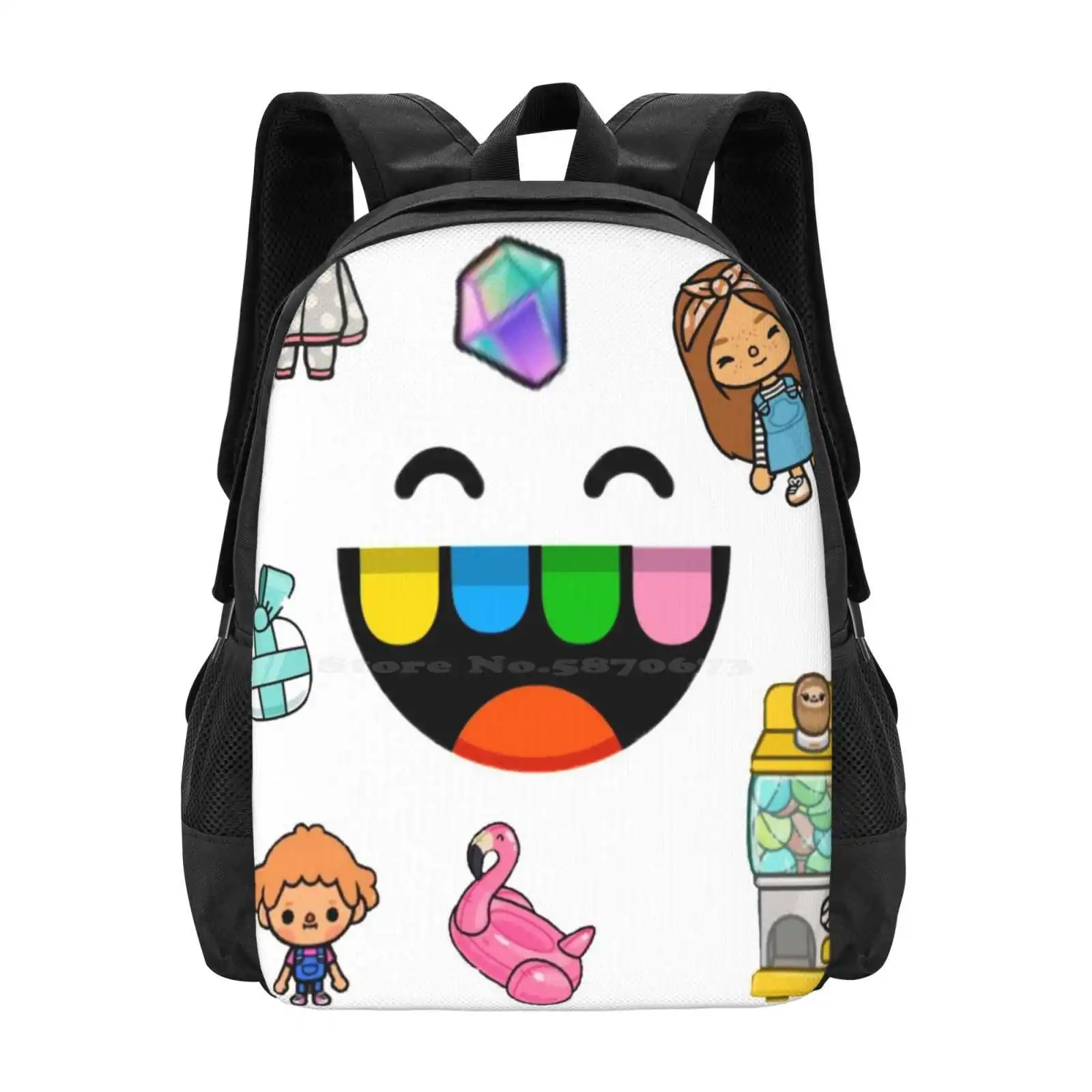 

Toca Boca Pattern Design Laptop Travel School Bags Toca Boca