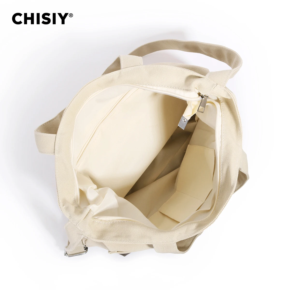 Chisiy Женская Большая Холщовая Сумка-тоут Белая Сумка На Плечо