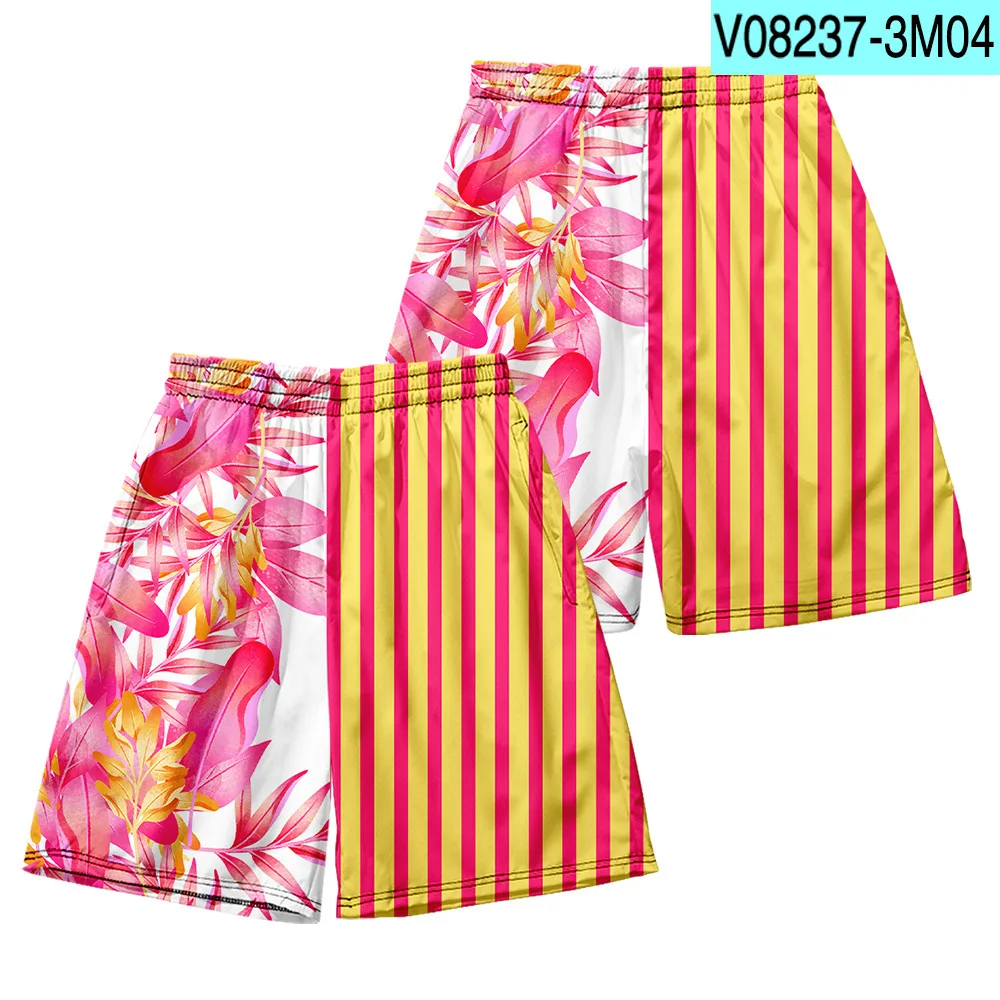Patchwork Striped Courple Beach Pants Print Summer New Shorts S M L XL XXL 3XL 4XL 5XL 6XL Loungewear Pajamas Trousers