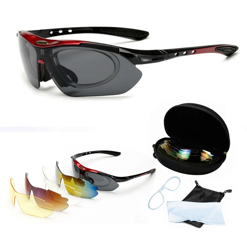 

Sports Polarized Cycling Glasses Motorcycle Sunglasses Road Mountain Bike Bicycle Riding Protection Goggles Eyewear 5 Lens