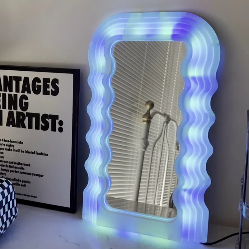 

Handheld Macrame Mirror Blocks Wavy Portable Handheld Makeup Dressing Mirro Quality Led Korean Drop Shipping Espejo Furniture