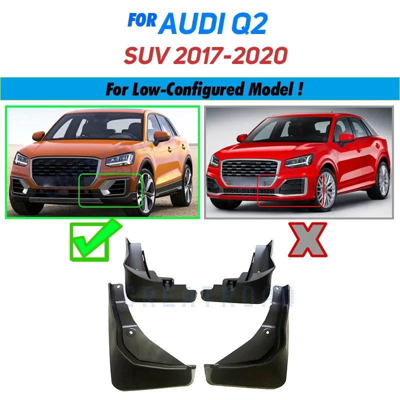 

4 шт. передние и задние автомобильные брызговики для Audi Q2 2017 2018 2019 2020, брызговики на крыло, аксессуары для брызговиков
