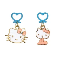 hello kitty sanrio kawaii pink awaii accessories party jewelry earrings for women hoop ear studs with korean earrings loop