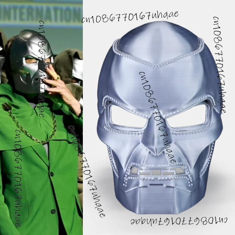 24*18 см Dr Doom Косплей Маска Череп ПВХ Металлические Части Шлем Анфас Маски