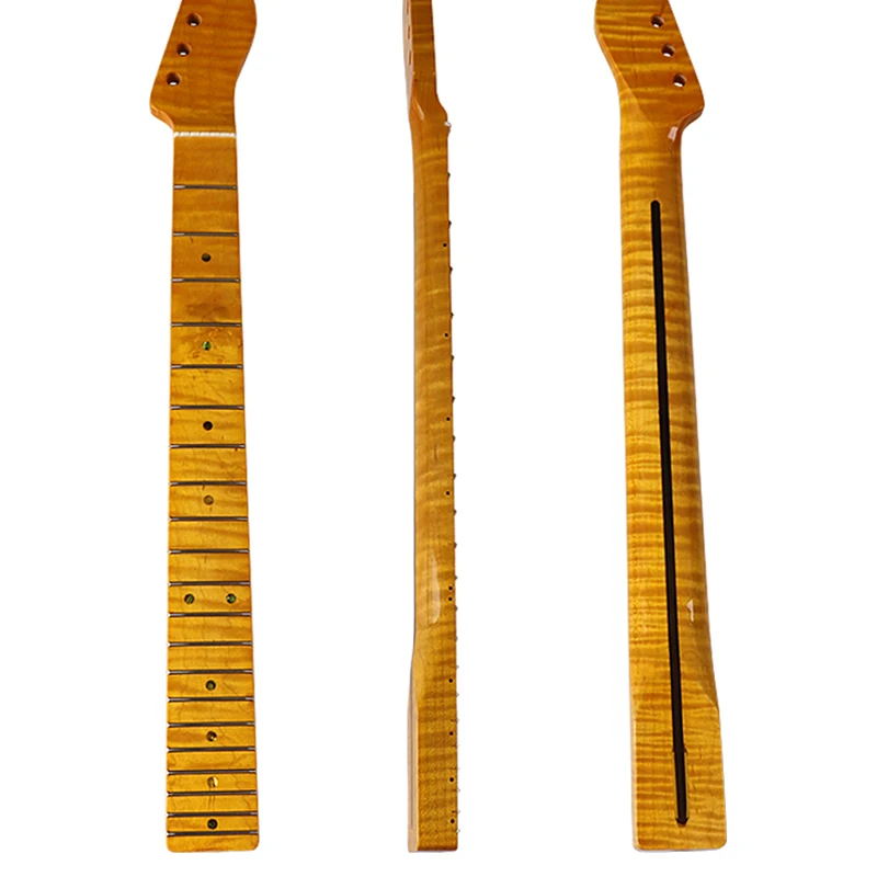 

Высококлассная Горловина для электрогитары TL, цельный горловины для Канады, пламени, клена, 21 лад, для теле, гитары, высокий блеск, ширина 5,6 см
