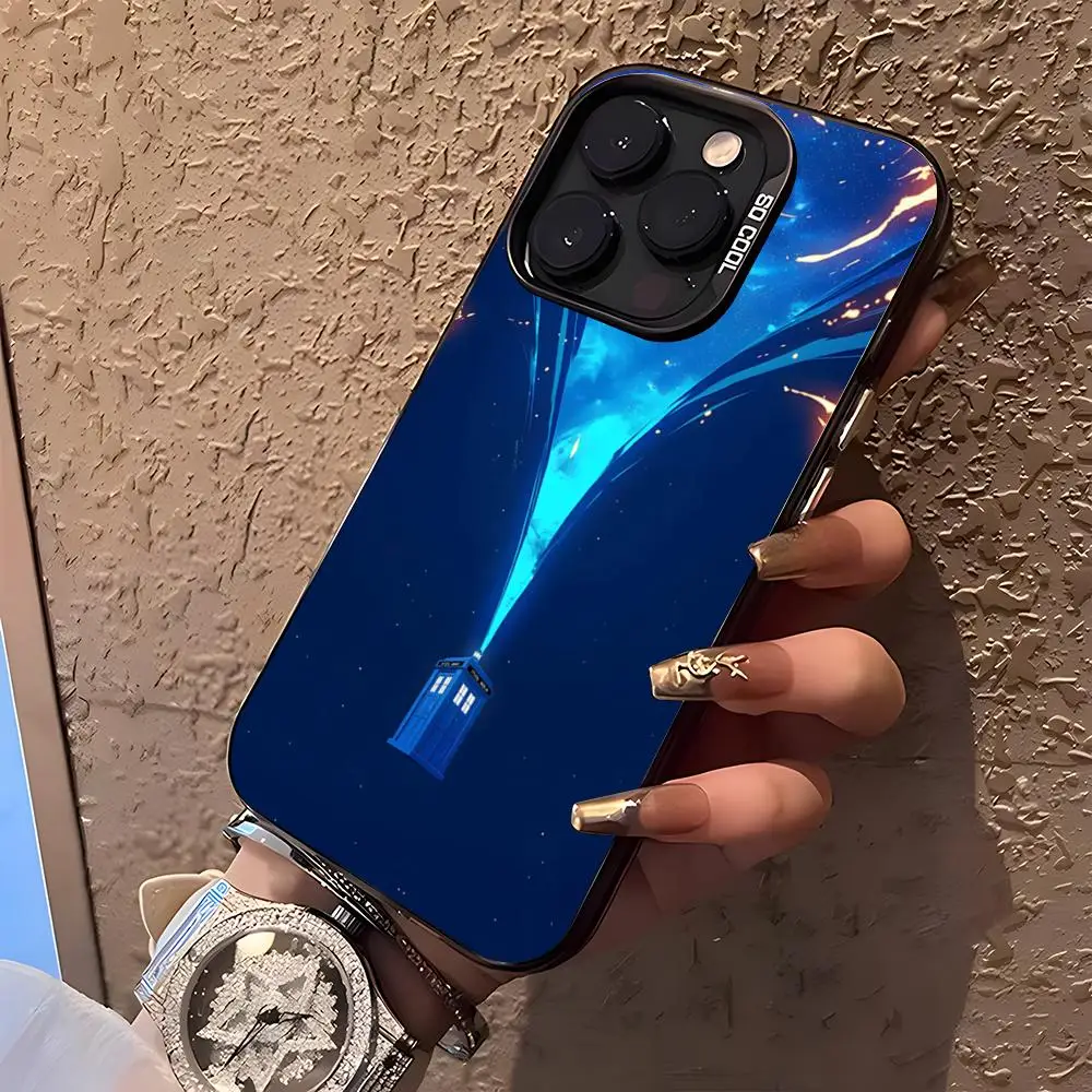 Фото Чехол D-Doctor W-Who для iPhone 17 Air 16 15 14 Plus 13 12 11 Pro XS Max, серебристо-черный бампер-чехол №1