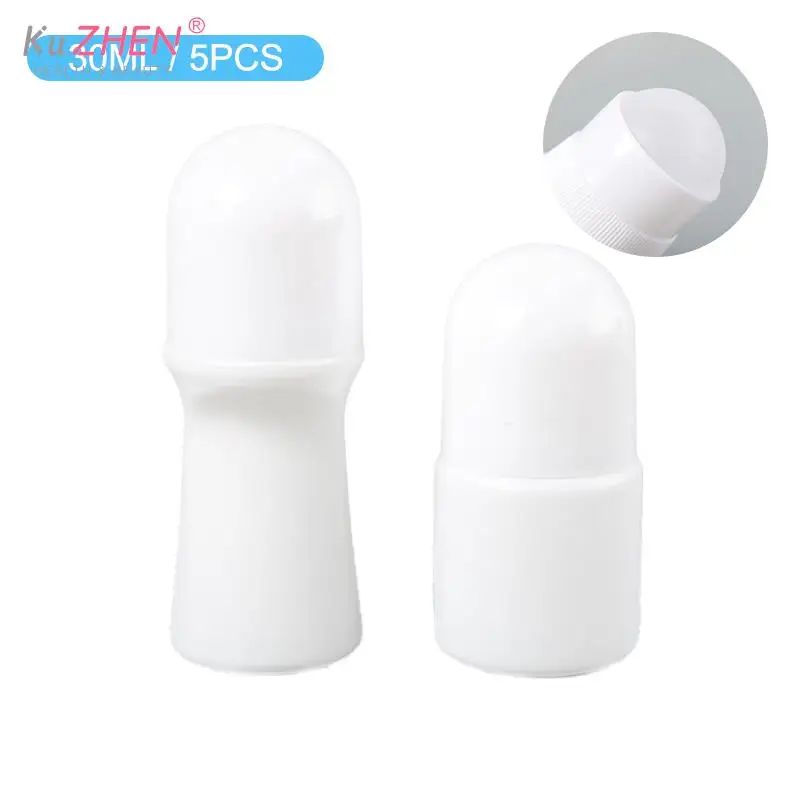 

1/2/5PCS Empty Refillable Rollerball Bottle For DIY Deodorant Essential Oils Perfume Cosmetics Plastic Roller Bottles 30ML