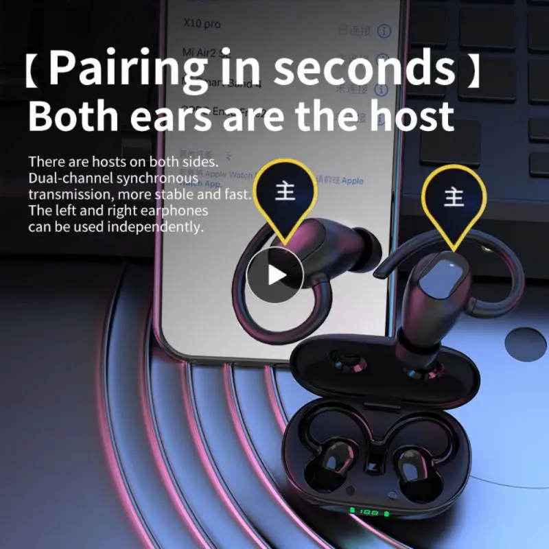 

With Charging Case Gaming Earphones Deep Bass Ipx5 Waterproof Music Earbuds With Mic Smart Button Control Hifi Sound Hifi Stereo