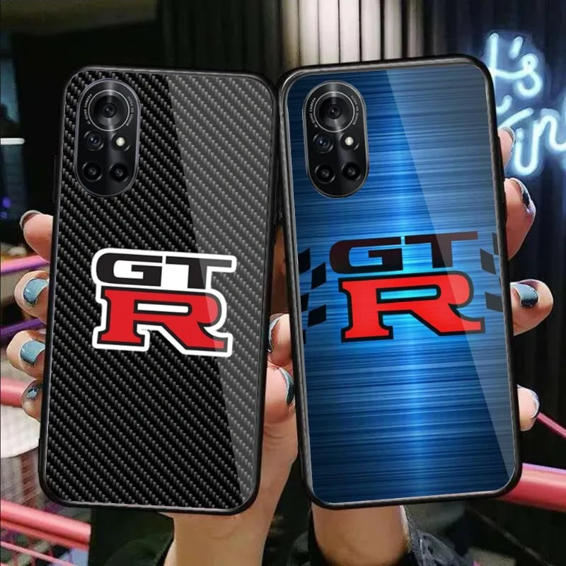 

Автомобильный чехол GTR для телефона Huawei P50 P40 P30 P20 Pro Mate 40 30 20 Pro Nova 9 8 7 PC, стеклянный чехол для телефона