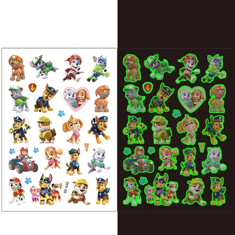 Светящиеся тату-наклейки Щенячий патруль TAKARA TOMY