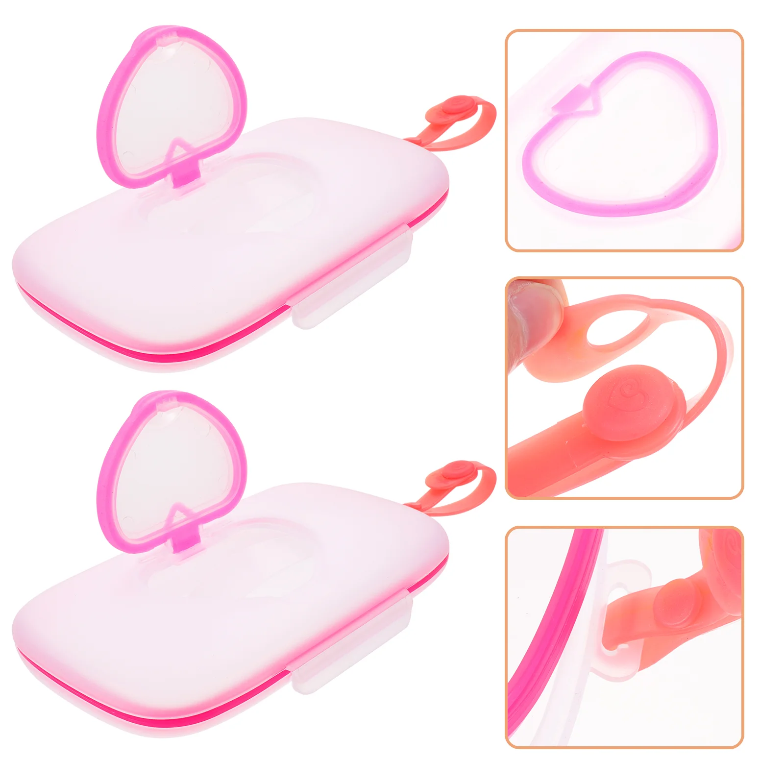 

2 PCS Love Wet Tissue Box Baby Wipes Holder Outdoor Infant Sensitive Home Container Portable Heaters Case Decorate Warmer