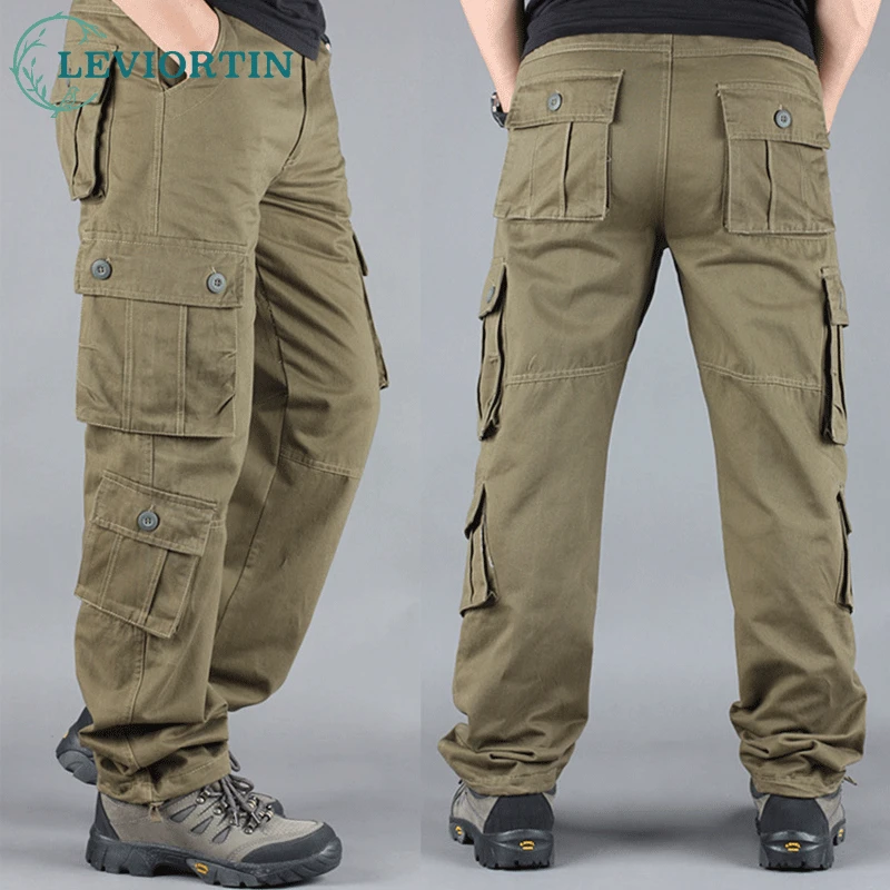 Брюки-карго мужские прямые с несколькими карманами тактическая уличная одежда в