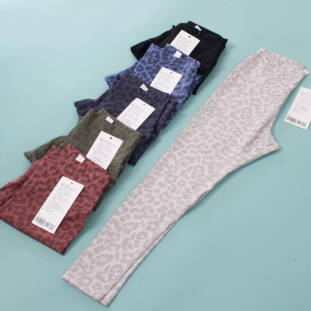 Yoga Leopard Print Leggings Gym Fitness Sport Tights High Waist Solid Women Nude Seamless Women's Pants Sportswear Trousers