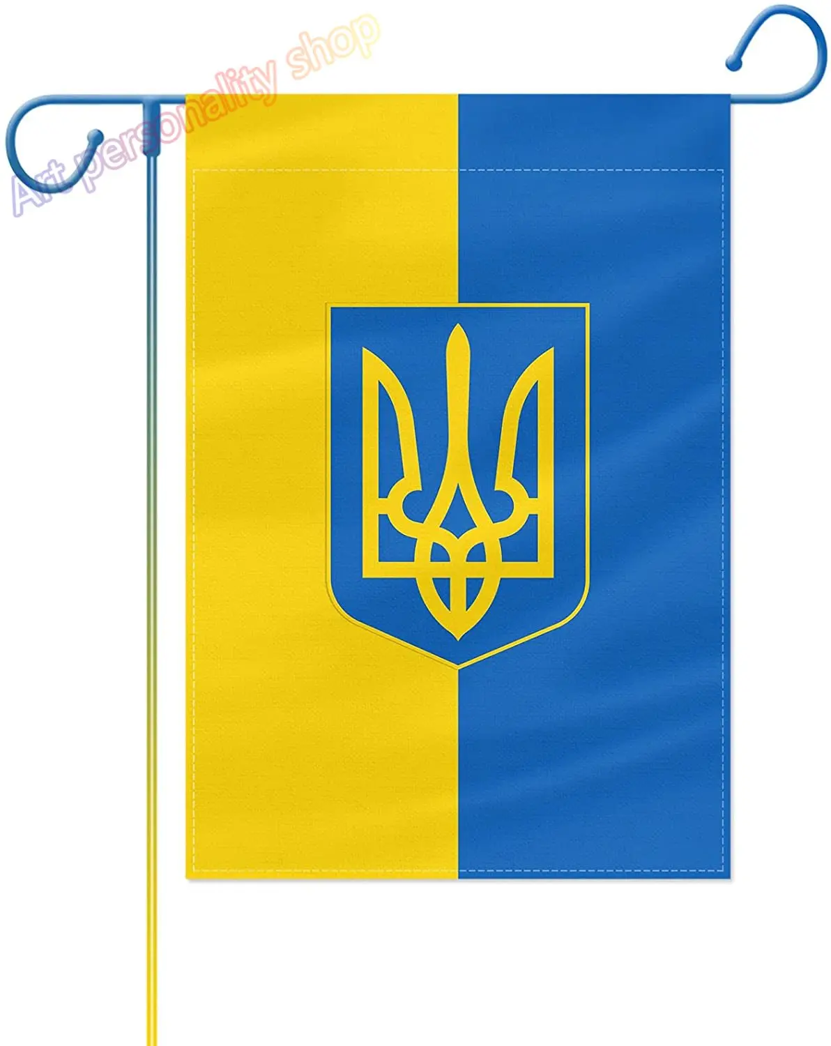 

Ukraine Trident Garden Flag, Ukrainian Coat of Arms Flag, 12.5x18 inch for House Yard Lawn Outdoor Decoration Banner