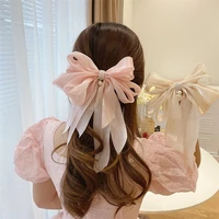 lystrfac fashion korean organza spring summer oversize bow hairpin for women female back head hair clips hair accessories