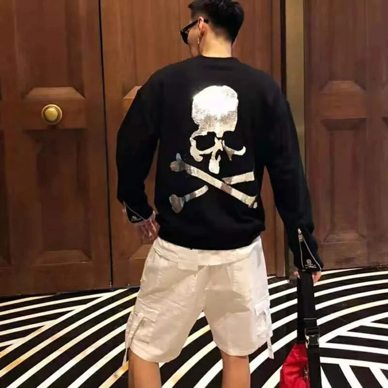 

2023 Autumn Mastermind Men's Hoodie Trend Sequin Embroidery Skull Logo Cuff Zipper Design MMJ Cotton Casual Crewneck Pullover