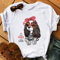 harajuku kawaii funny cavalier king charles spaniel mom print tshirt femme graphic tees women dog lover gift female t shirts