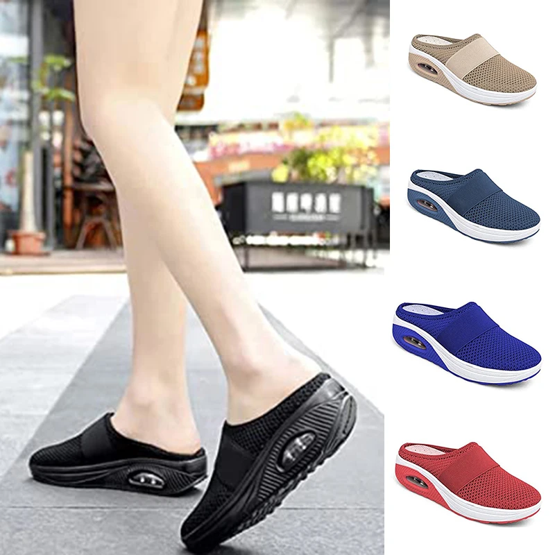 Zapatillas de verano para mujer, zapatos ortopédicos para caminar con cojín de aire, sandalias ortopédicas para diabéticos