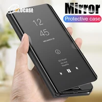 Smart Mirror Flip Phone Case For Motorola Power Lite View Leather Stand Cover For Moto Play Plus Protective Shell