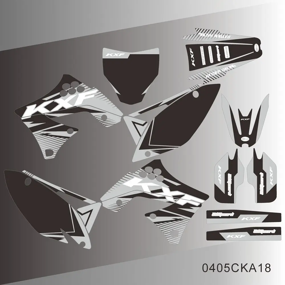 

Для Kawasaki KX250F KXF250 KXF 250 KXF 2009 2010 2011 2012 полностью графические наклейки на мотоцикл фон с индивидуальным номером