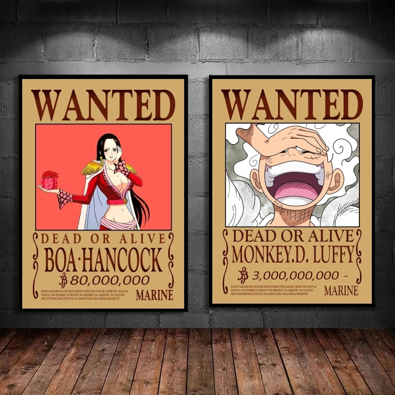 

Аниме плакаты One Piece Bounty want Luffy Детские экшн-фигурки HD Печать художественные принты Современная Гостиная Модульная картина подвесная