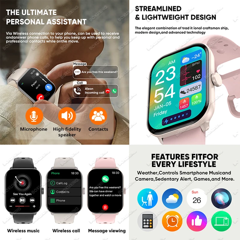 Фото Новые смарт-часы 2026 года: Watch 5 с измерением пульса, AMOLED HD-экраном 2,01 дюйма, GPS-трекингом, водонепроницаемостью IP68 и функцией звонков по Bluetooth №3