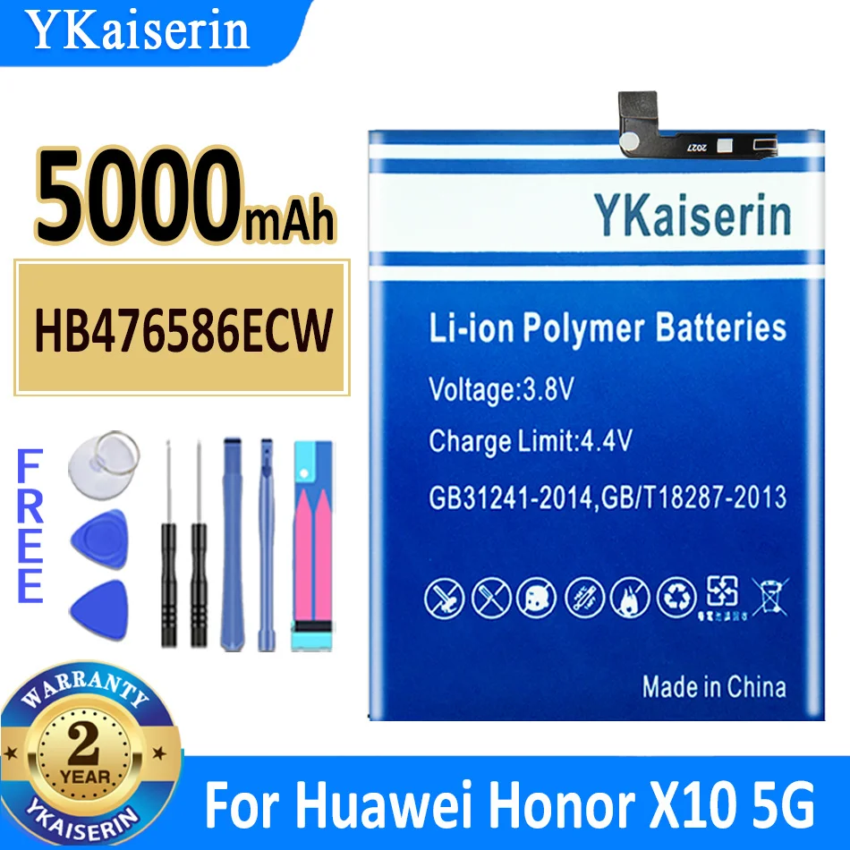 

5000mAh YKaiserin Battery HB476586ECW for Huawei Honor X10 5G New Bateria + Track Code