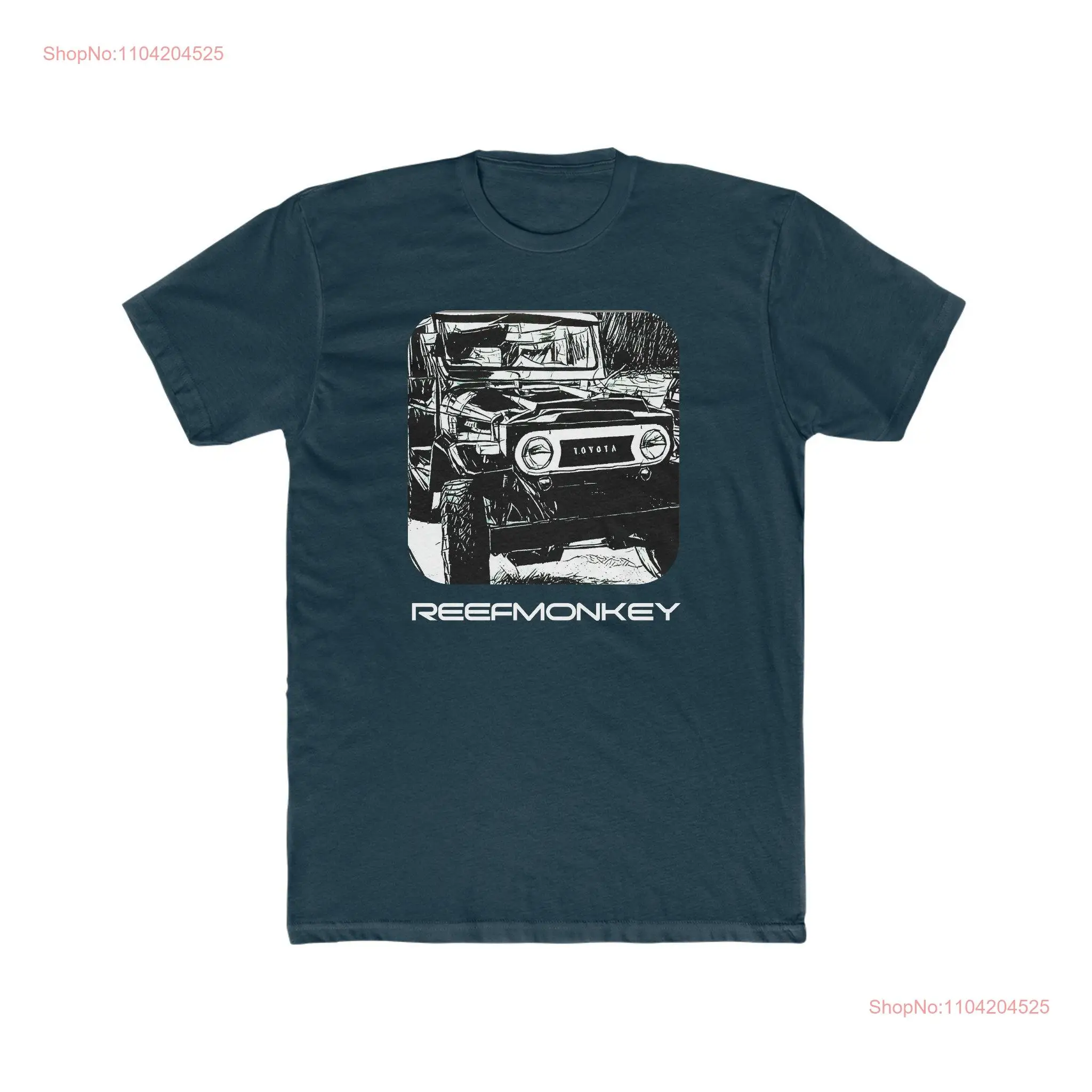 Футболка FJ40 Land Cruiser с большим логотипом Reefmonkey длинными или короткими рукавами