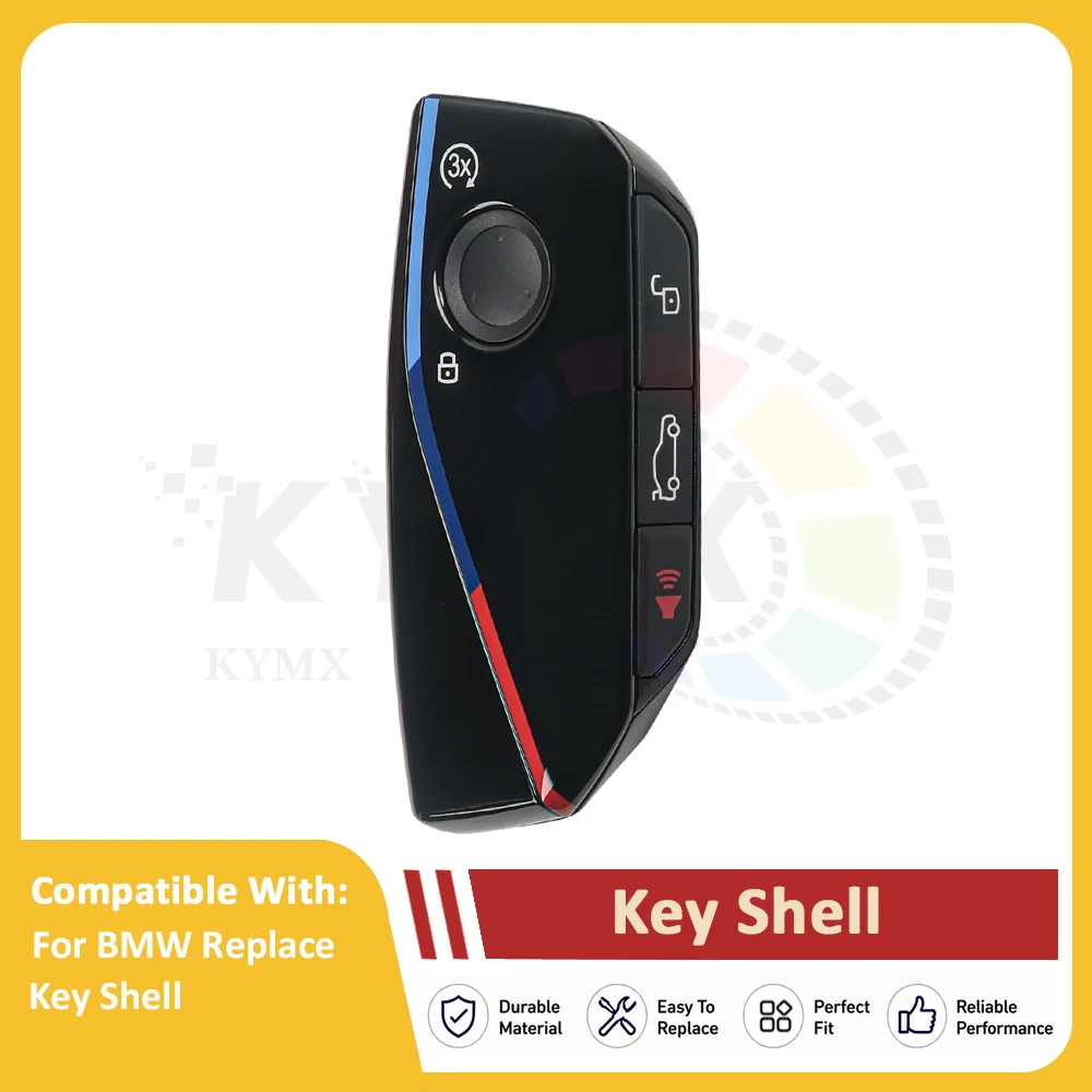 Фото Сменный корпус ключа KYMX с 3 кнопками запуска для BMW 2023+ 2 MPV U06 X1 U11 X2 U10 U Chassis, серебристый или черный. №5