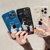 luxury cartoon planet astronaut silicon case for iphone 13 pro 12 11 pro max 12 xs xr x 8 7 plus soft bumper shockproof cover