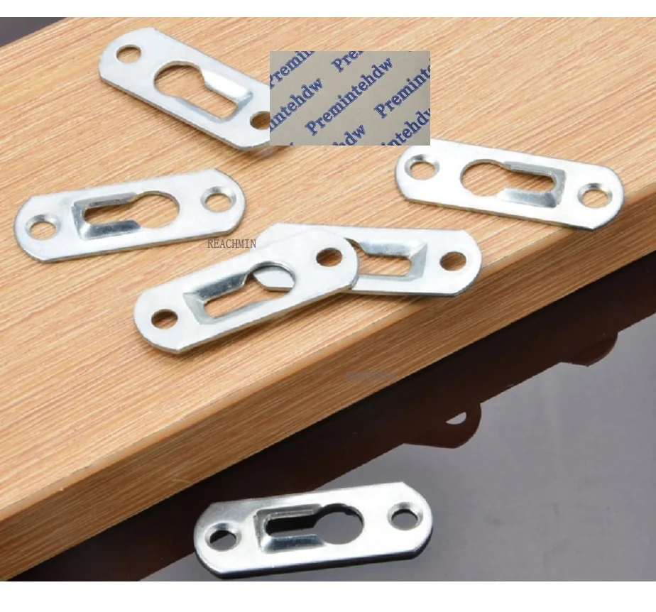 

300Pcs/Lot Steel Keyhole Fastener Photo Picture Framed Mirror Shelf Hanger Recessed Hooking Plate